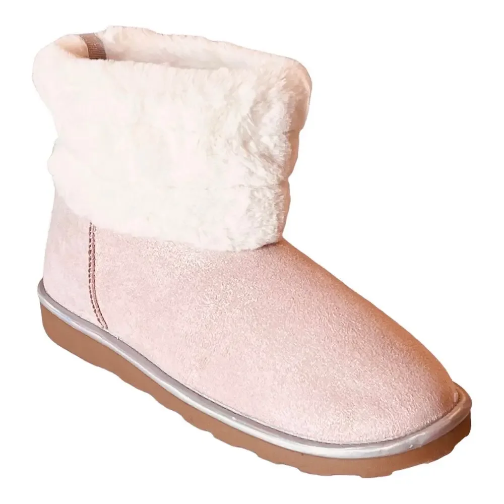 Nautica Pink BOOT with Sherpa Fur Winter Snow Bootie Girls 5, Women's 6.5 NWOT